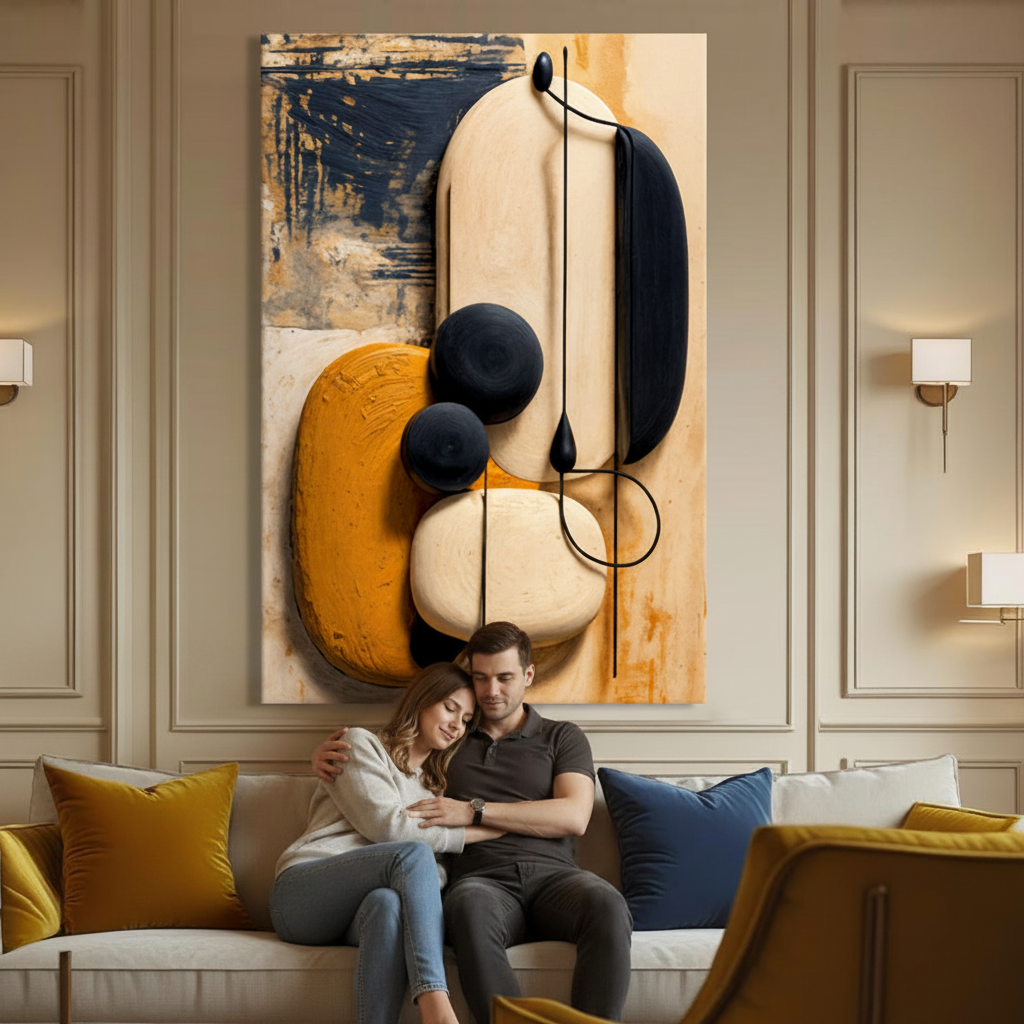 Orange Abstract Harmony Wall Art