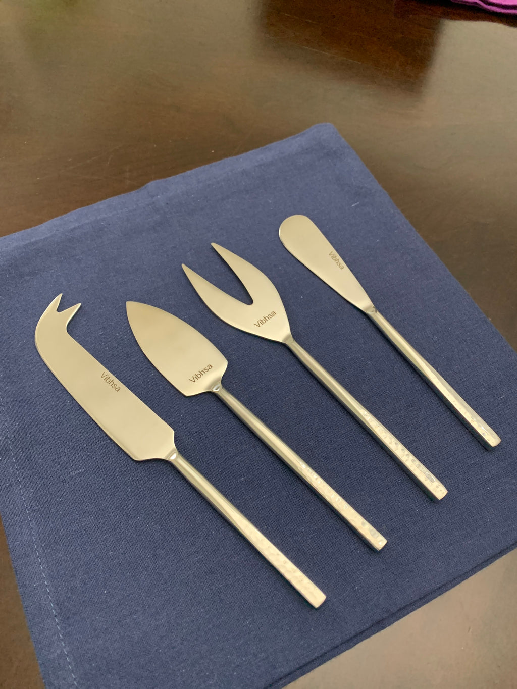 Silver Cheese knives set of 4 Stainless Steel Silver