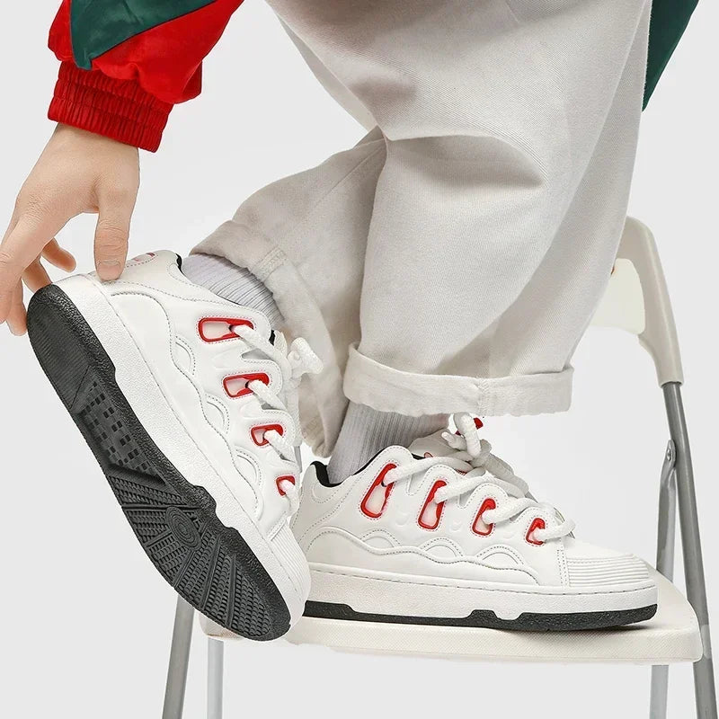 Trendy men's shoes, outdoor sports new thick-soled breathable casual shoes, non-slip and comfortable running shoes, tennis shoes