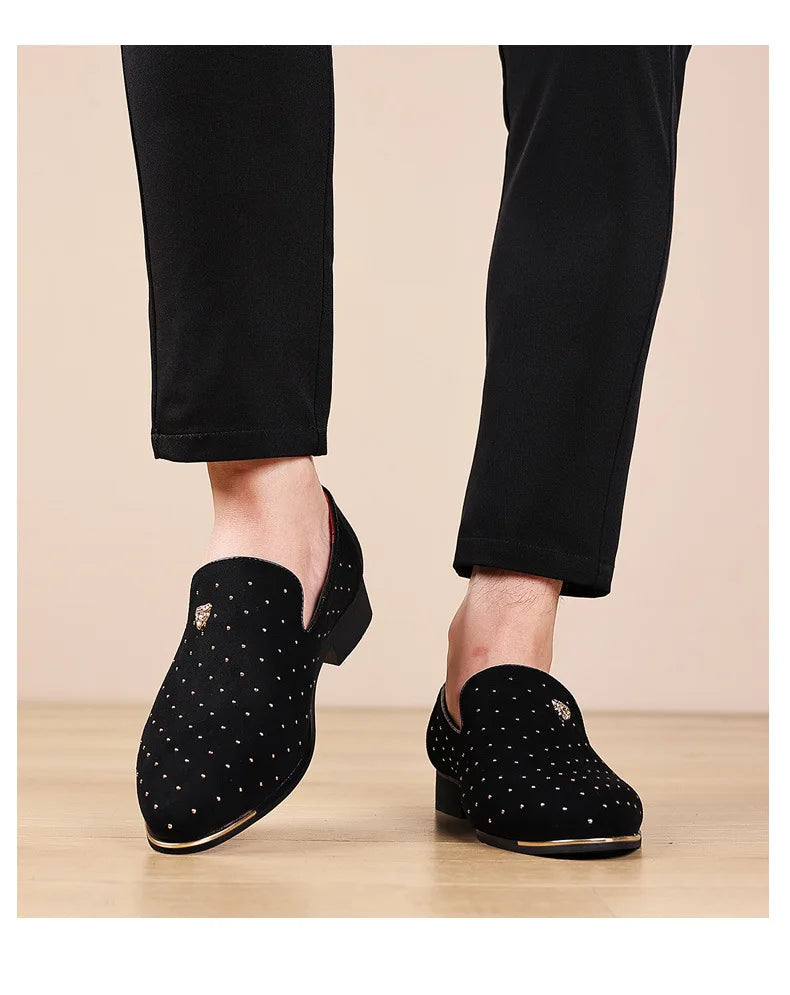 Luxury Men Dress Shoes Suede Men Casual Shoes Elegant Comfortable Loafers Designer Business Leather Shoes for Men Zapatos Hombre