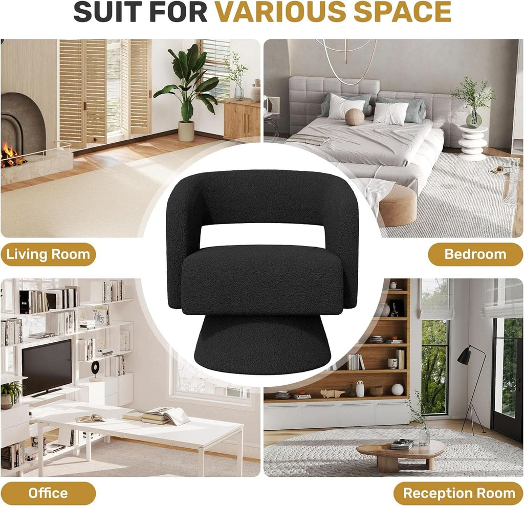 Black ThreeSixty 360 Swivel Armchair Premium Collection