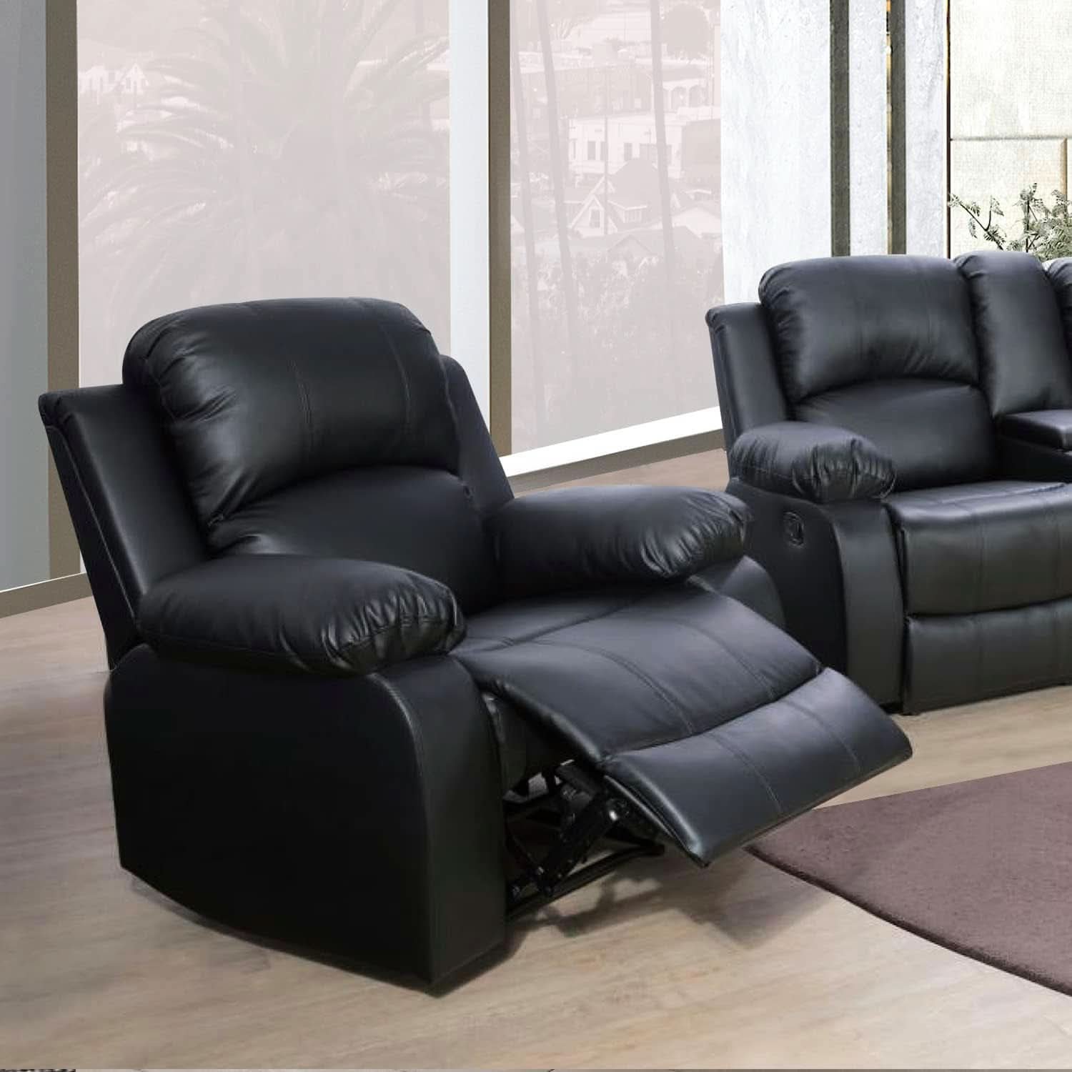 Beverly Fine 3 Piece Recliner Living Room Set Faux Leather
