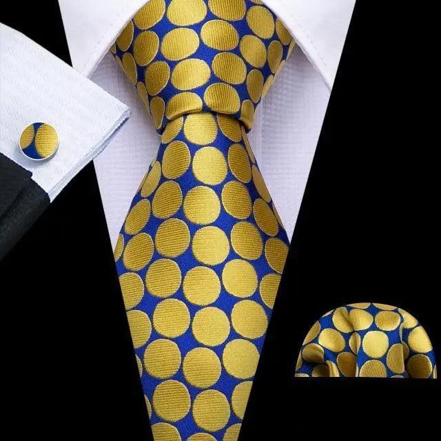 Business Luxury Men Silk Necktie Fashion Tie Sets For Men Wedding Party Wear Elegant Neck Tie Design For Men Soft Business Casual Suit Neckties