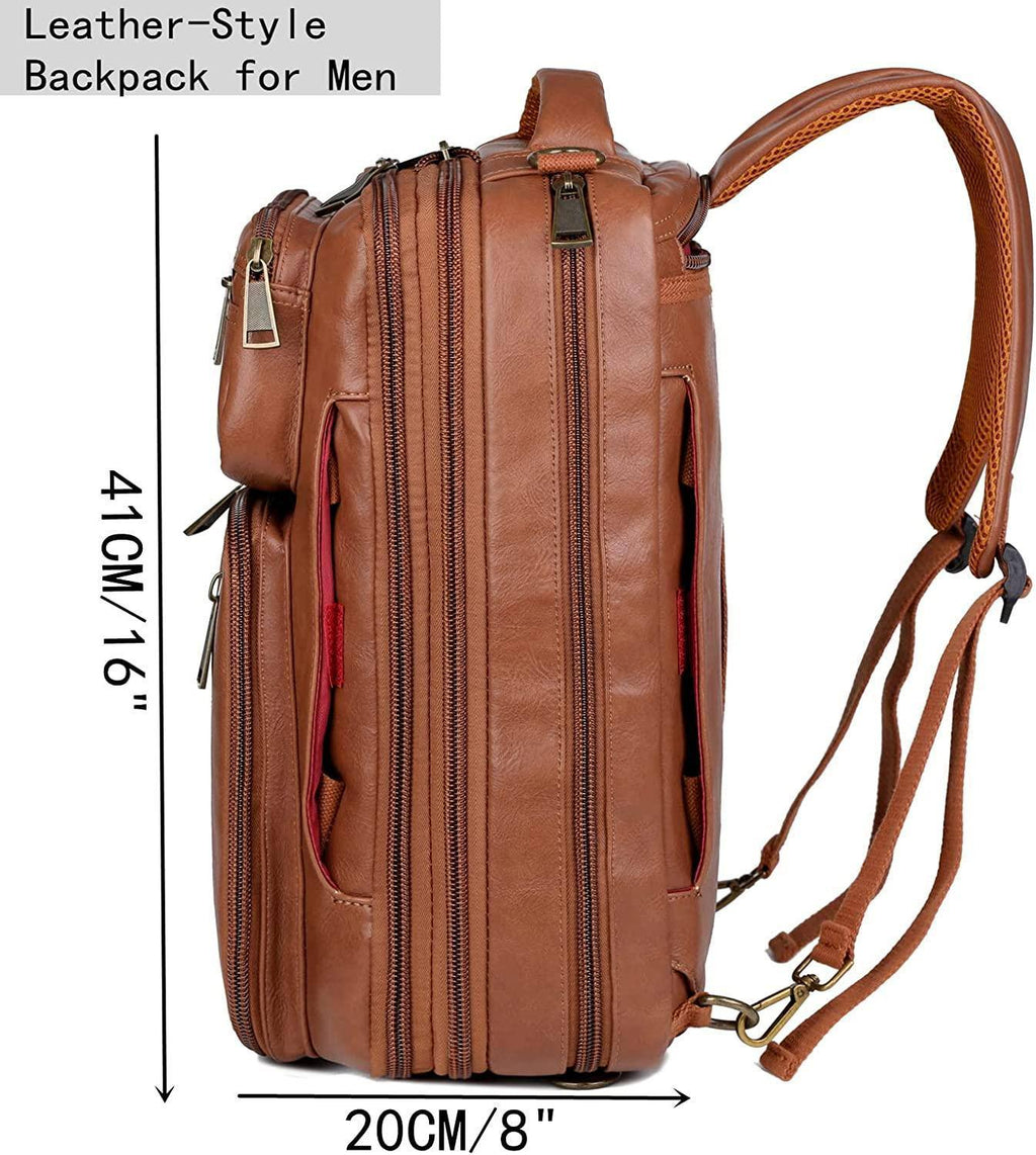 Men's Leather Backpack – Convertible Work Carry