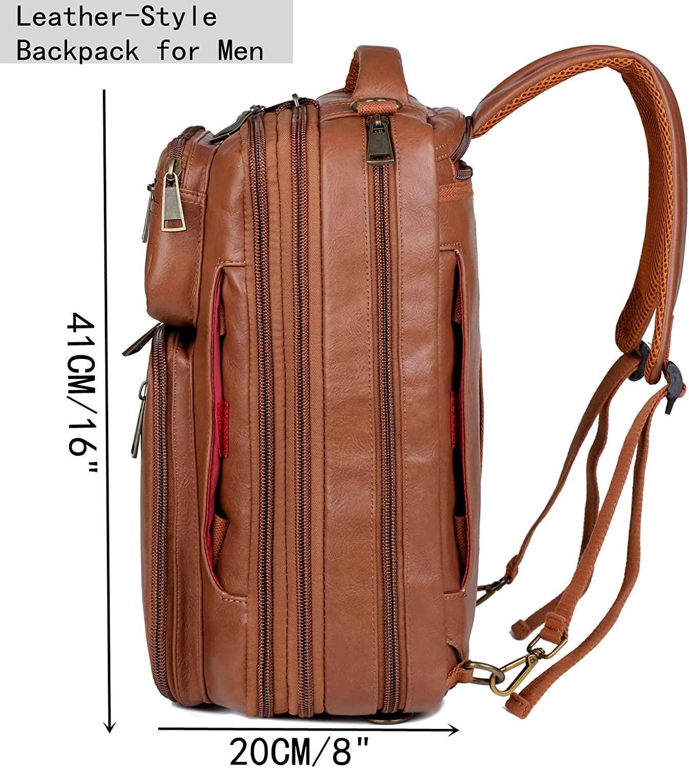 Men's Leather Backpack – Convertible Work Carry