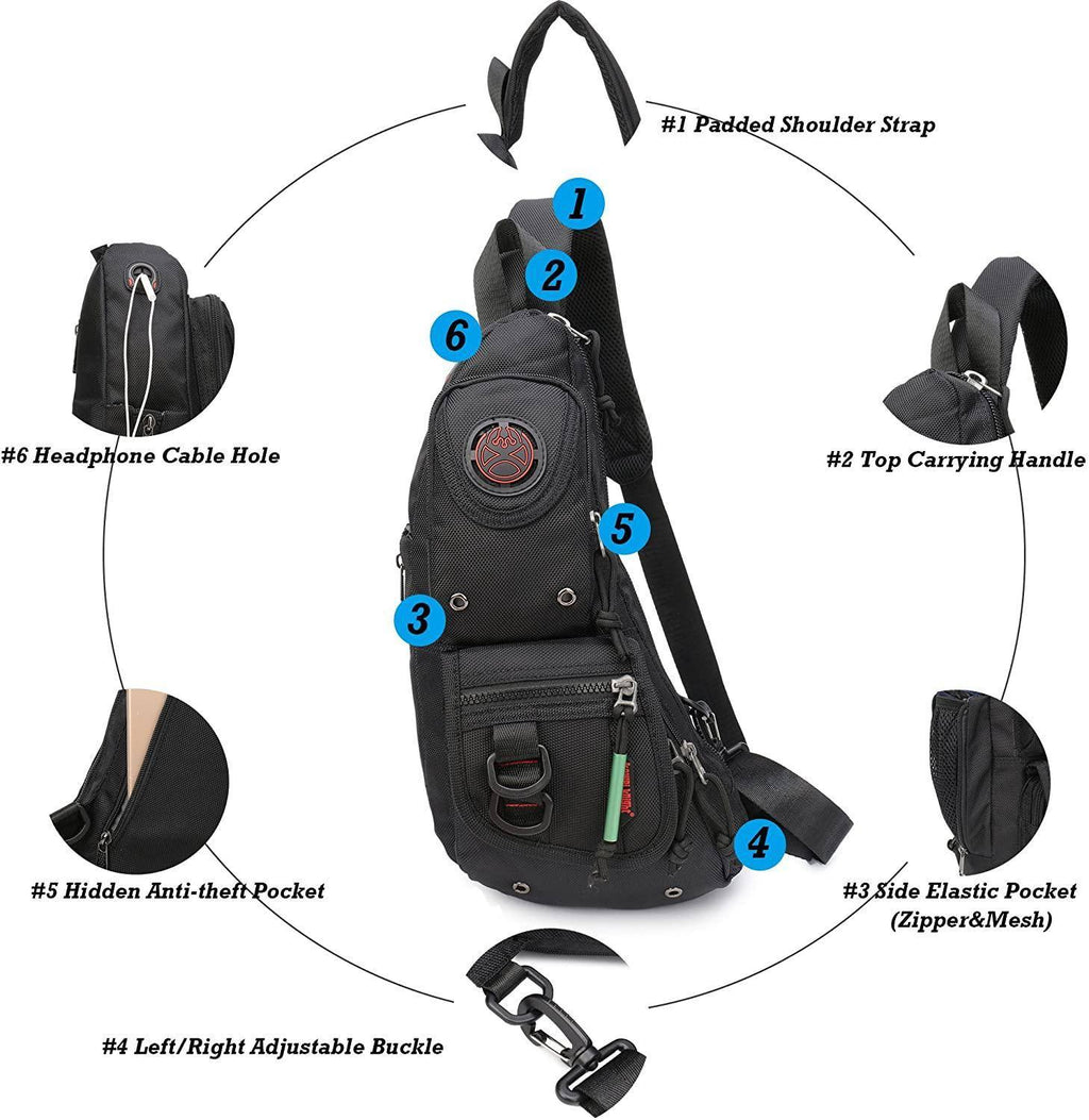 Men's Nylon Sling Bag – Compact Travel Carry