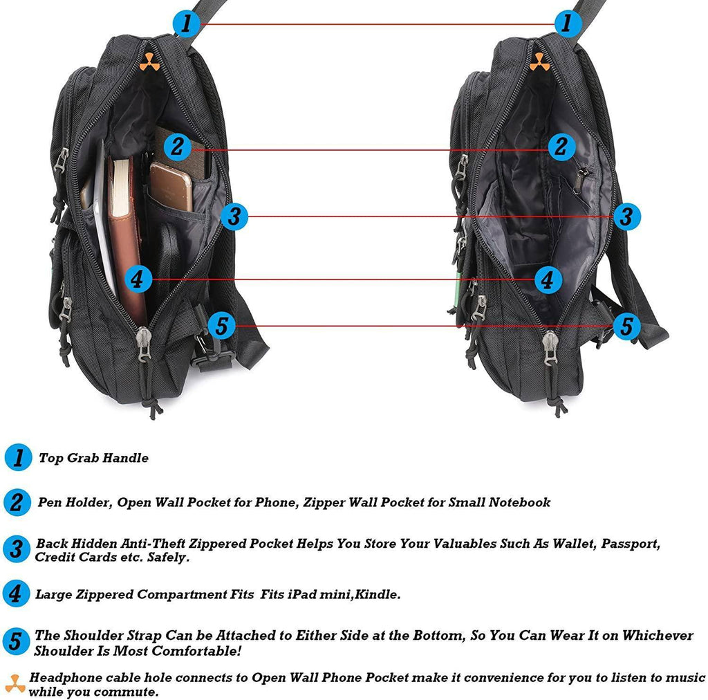 Men's Nylon Sling Bag – Compact Travel Carry