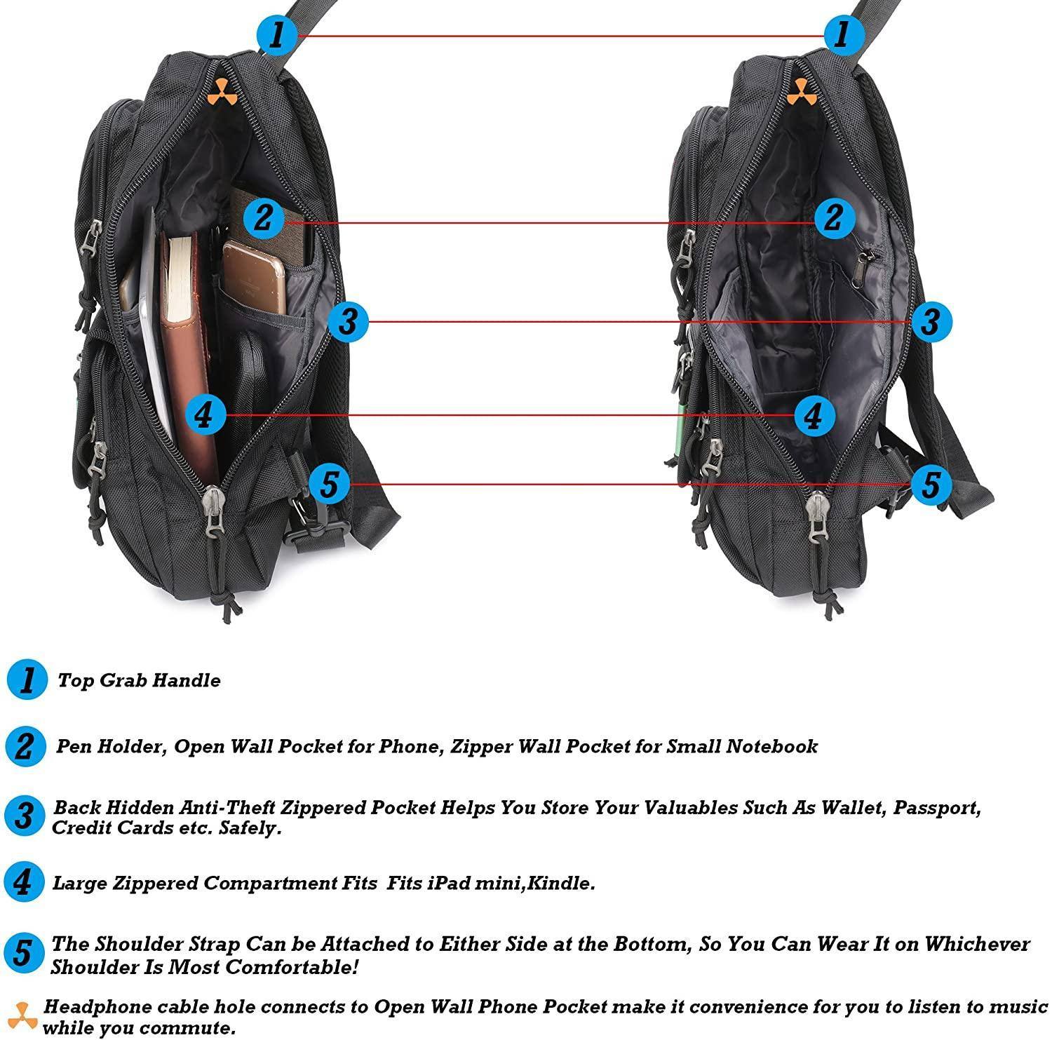 Men's Nylon Sling Bag – Compact Travel Carry