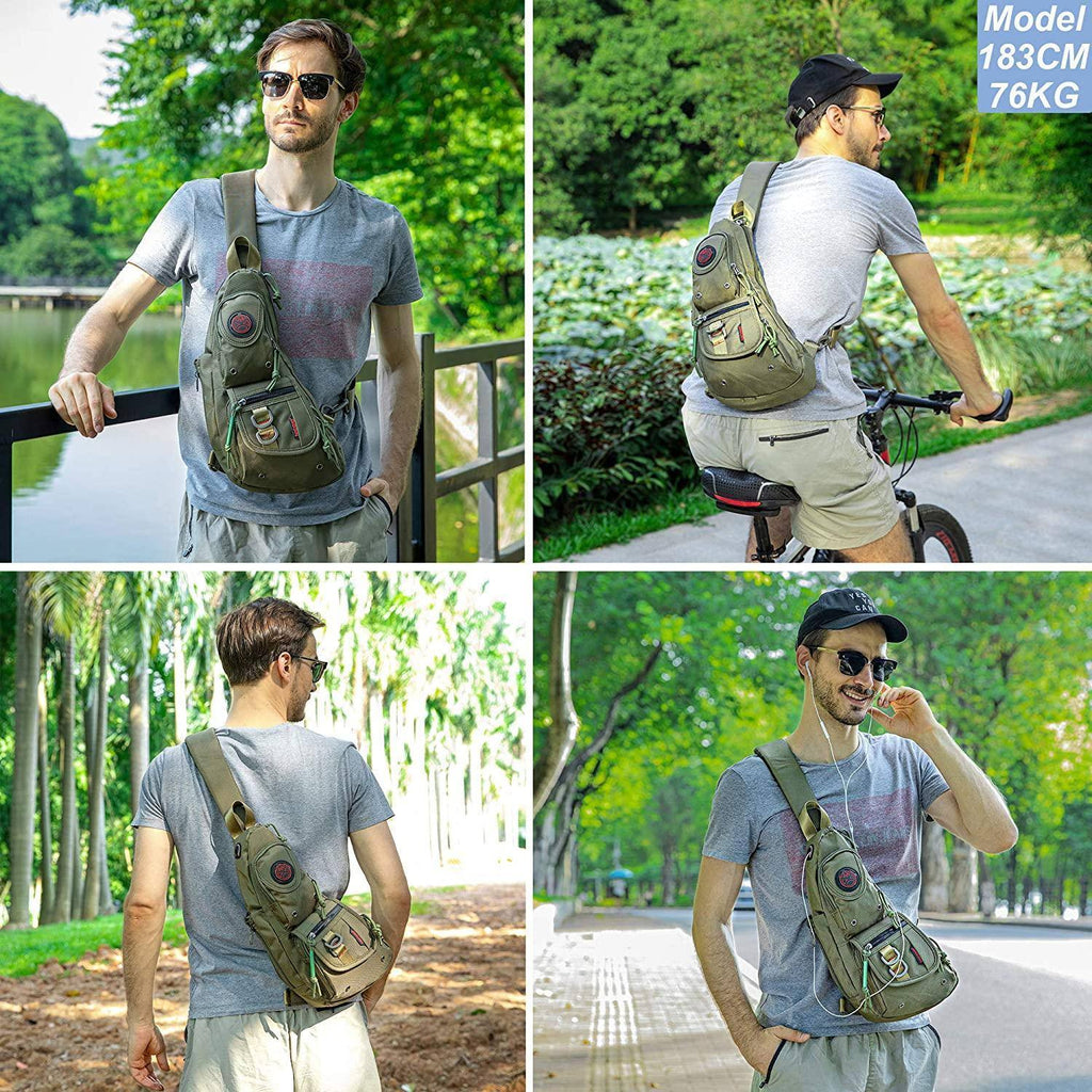 Men's Nylon Sling Bag – Compact Travel Carry