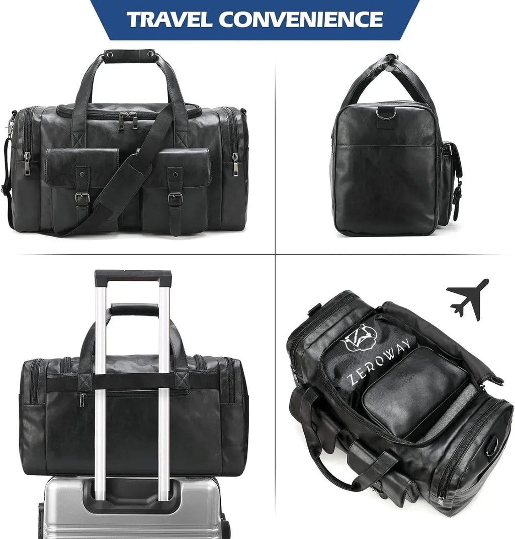 Men’s Leather Duffel Bag – With Toiletry Set